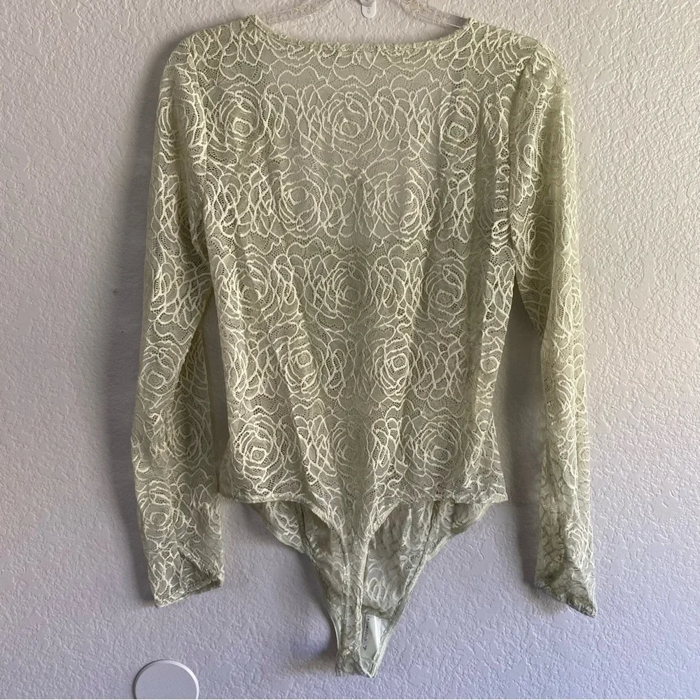 NEW Free People Intimately In my Head Bodysuit in Light Green